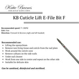 KB CUTICLE LIFT E-FILE BIT | FINE GRIT