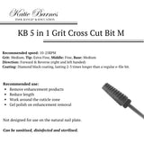KB 5 IN 1 GRIT CROSS CUT E-FILE BIT | MEDIUM GRIT